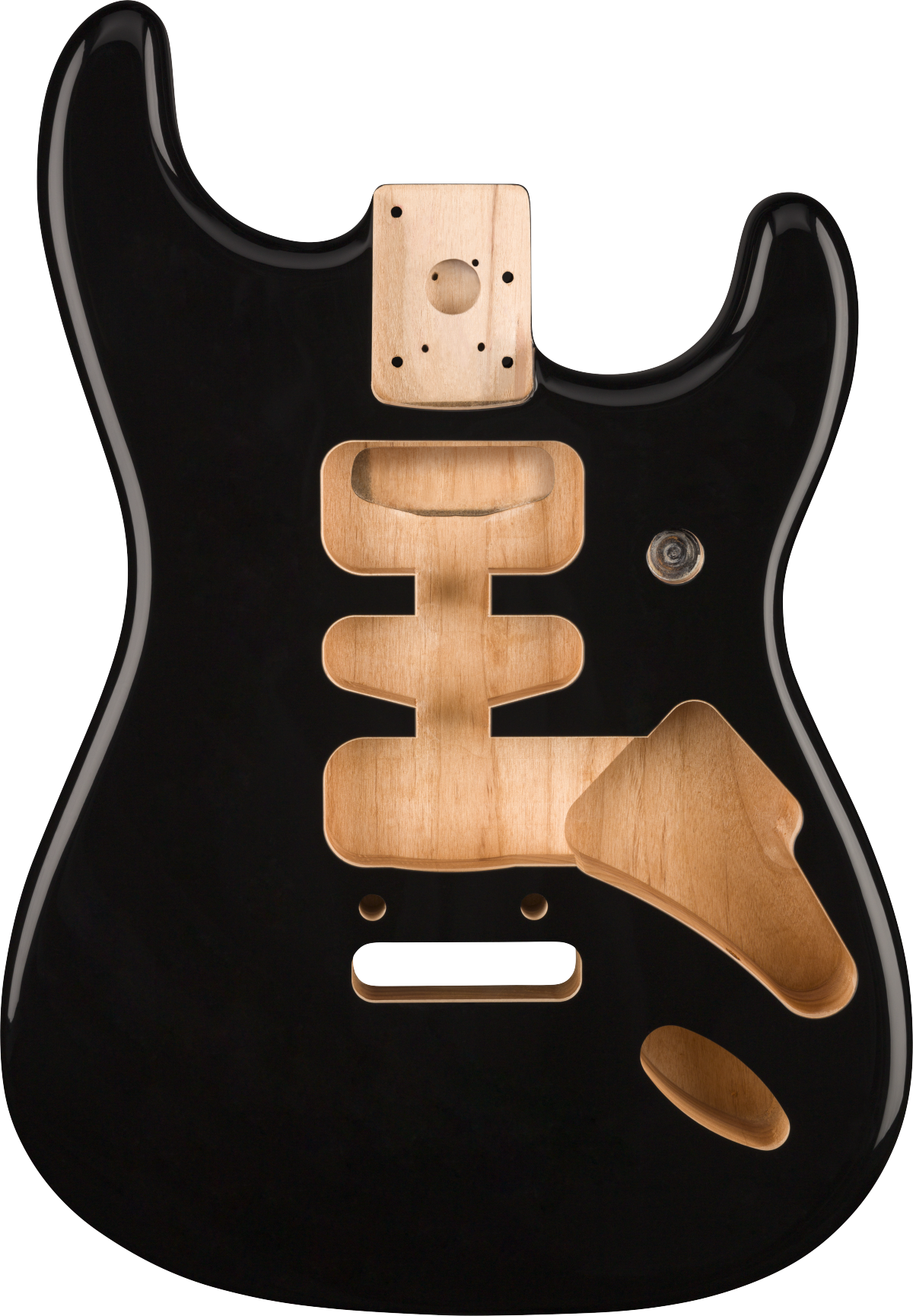 Fender Deluxe Series Stratocaster HSH Alder Body 2 Point Bridge Mount, Black