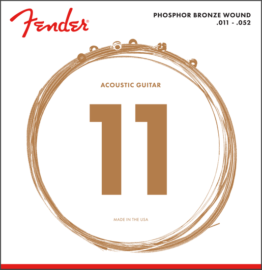 Fender Phosphor Bronze Acoustic Guitar Strings, Ball End, 60CL 11-52