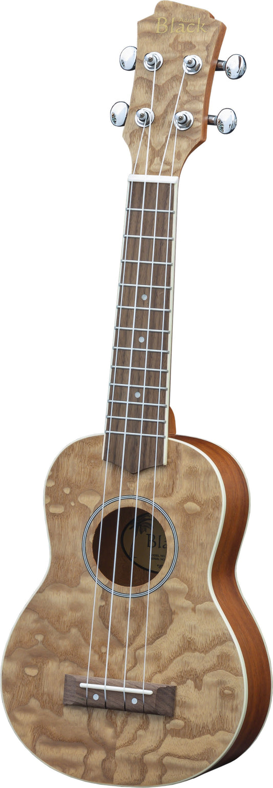 Adam Black Exotic Wood Series Soprano Ukulele - Quilted Ash