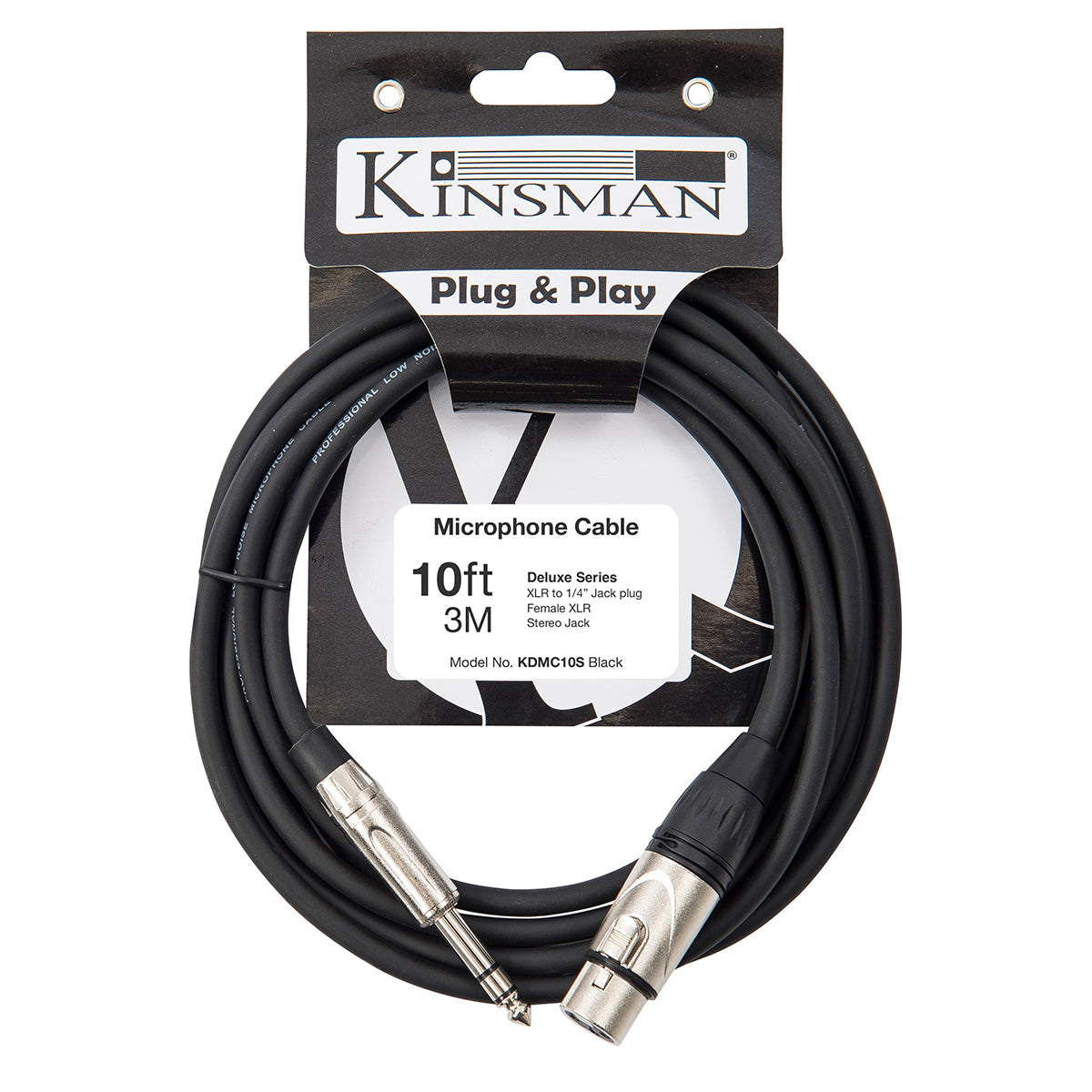 Kinsman Deluxe Stereo Microphone Cable ~ 10ft/3m