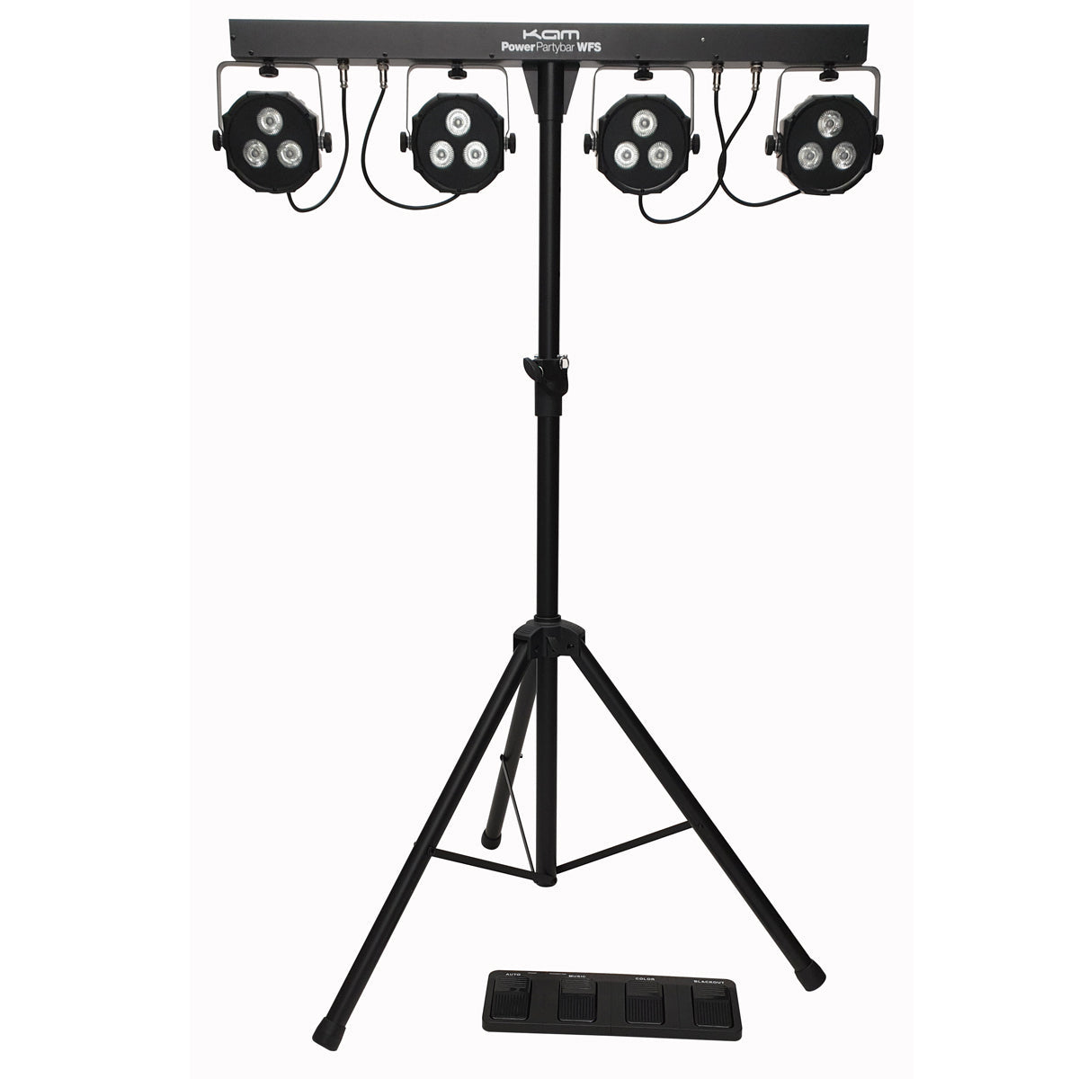 Kam Power Party Bar WFS Lights ~ inc lights, stand, footswitch & bag