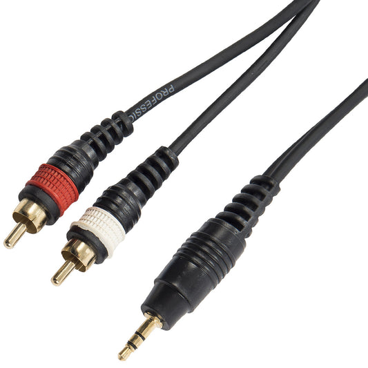 Kinsman Standard Soundcard Cable ~ 3.5mm Stereo/2 x Phono ~ 10ft/3m