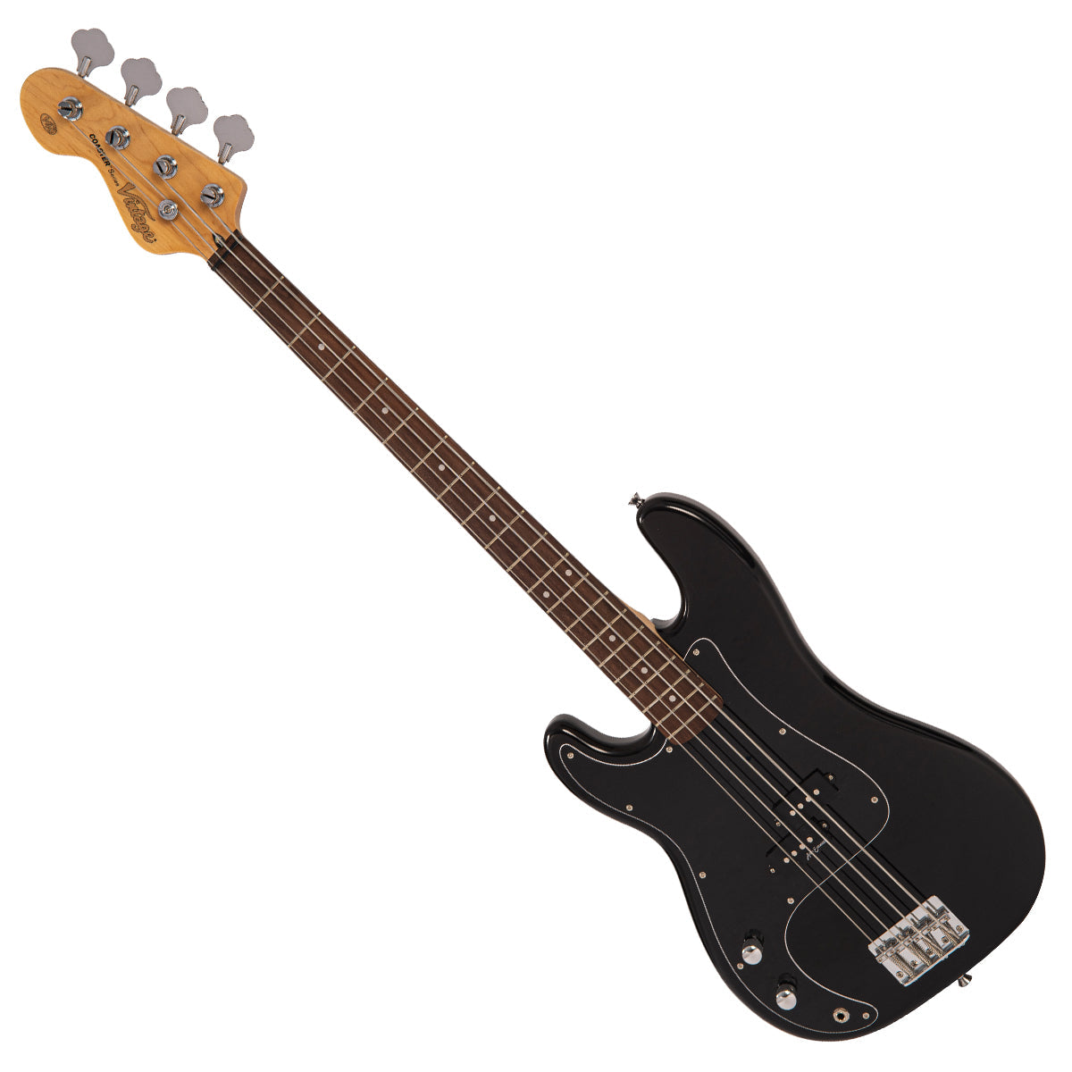 Vintage V40 Coaster Series Bass Guitar Pack ~ Left Hand Boulevard Black