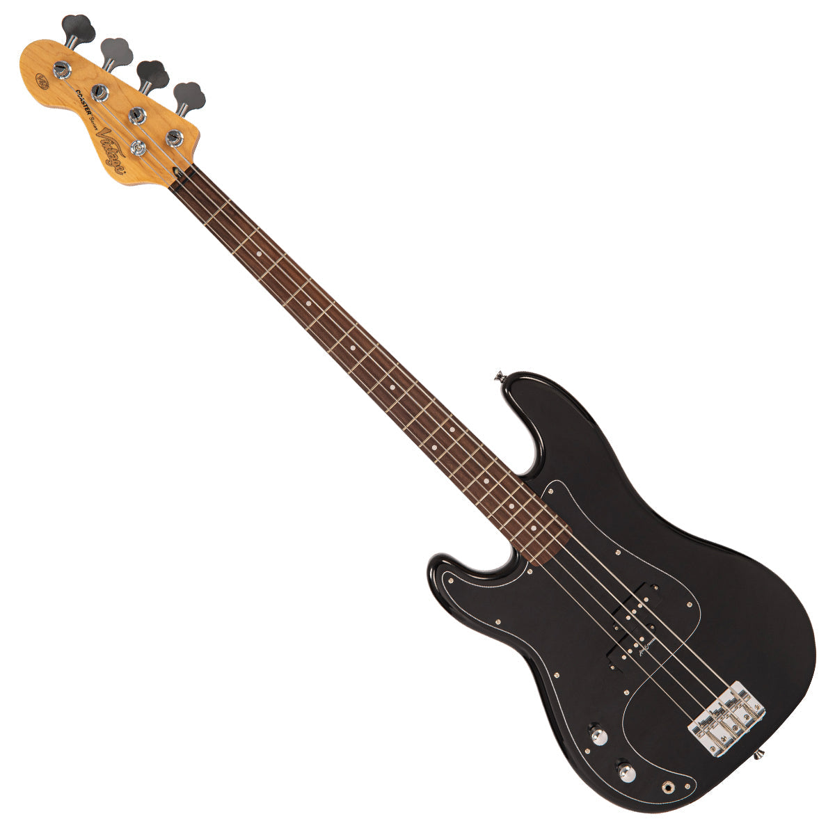 Vintage V40 Coaster Series Bass Guitar Pack ~ Left Hand Boulevard Black